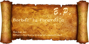 Borbély Pongrác névjegykártya