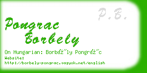 pongrac borbely business card